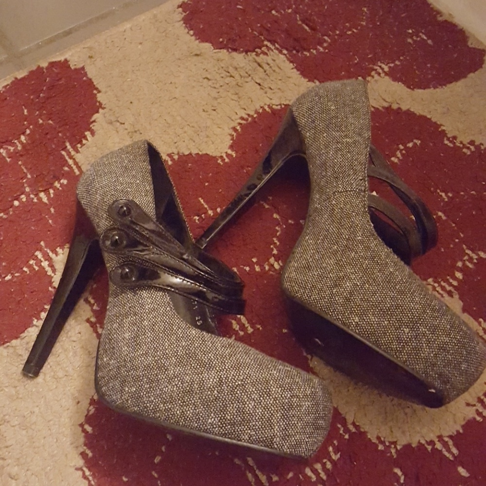 Gray high heels